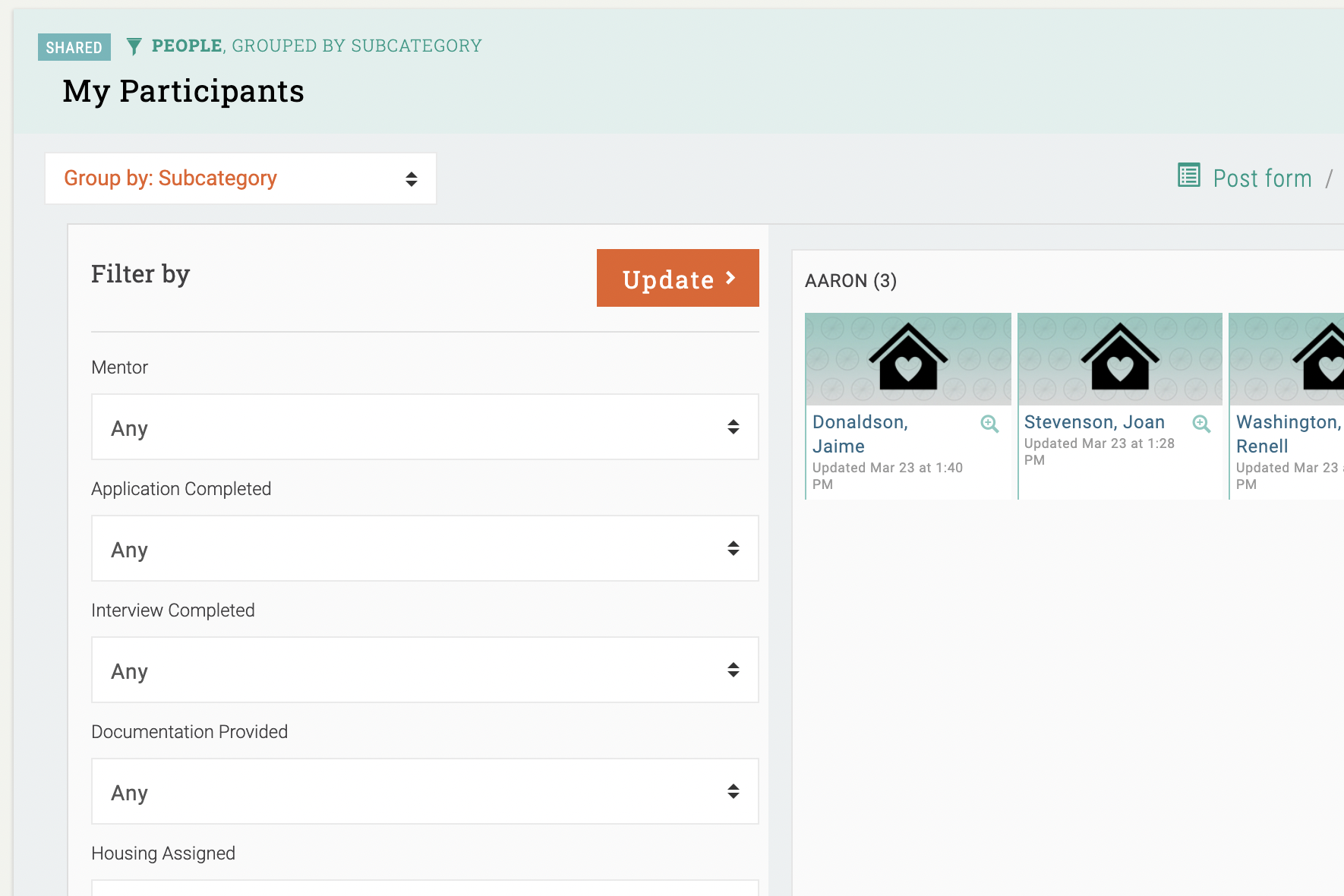 Grouptrail case management dashboard demo
