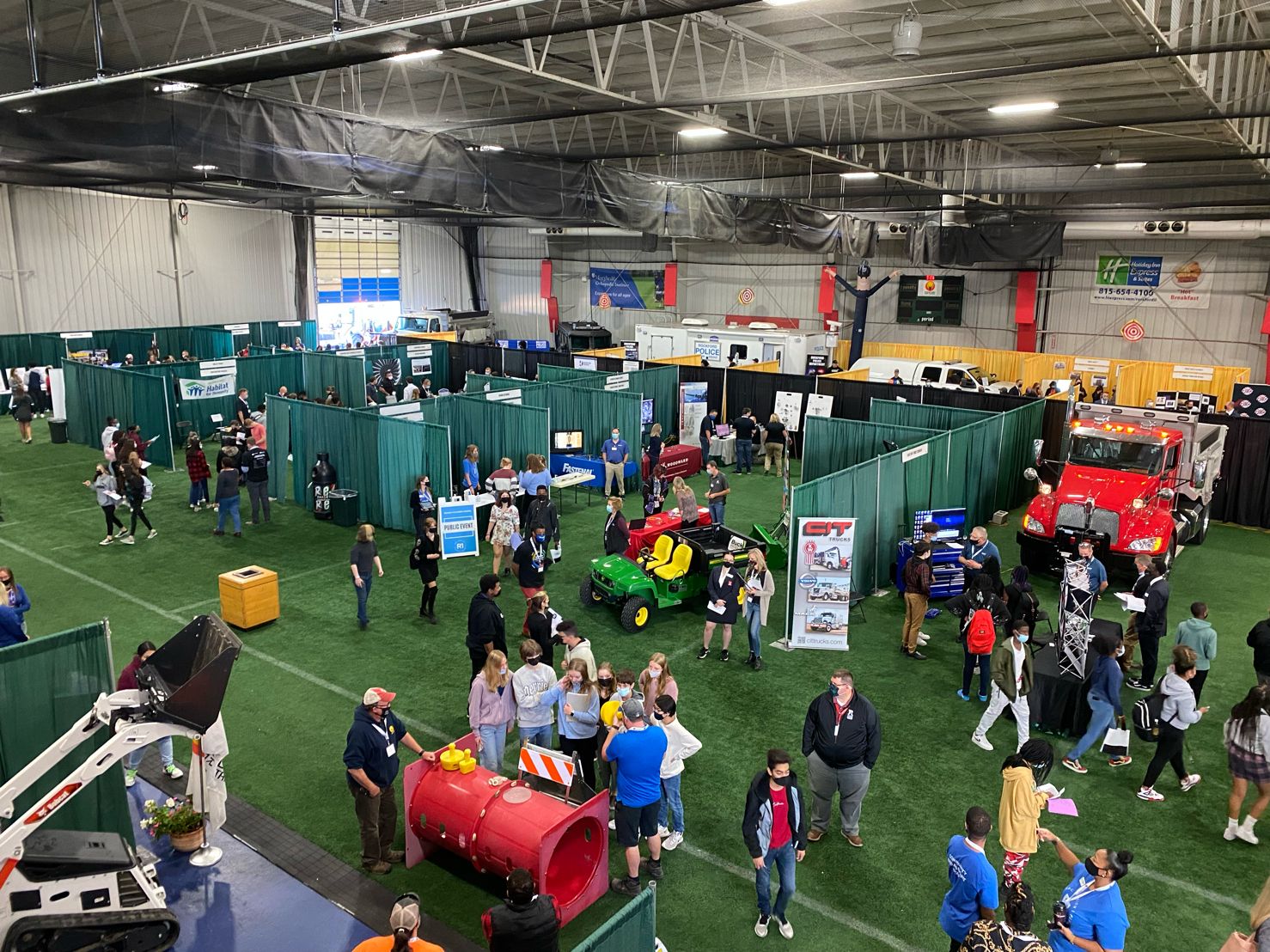 Students at a career expo event